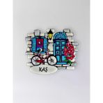 Kaş Polyester Kabartmalı Magnet 7X6,5 Cm Şehir Magneti Dekoratif Hediyelik Buzdolabı Süsü (Kod:1253)
