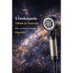 Kaşbaşı Home 5 Fonksiyonlu Su Tasarruflu Çelik Paslanmaz Su Çıkışlı Filtreli Turbo Duş Başlığı Hortum Mafsal Set