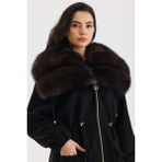 Kaşe Parka Çıkma Yakalı - 01 Siyah - 2XL