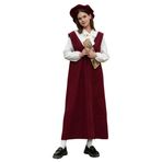 Kaşe Uzun Kışlık V Yaka Jile Elbise ve Şapka (2 li Takım) (Bordo, S-M)