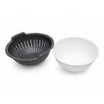 Kaseli Plastik Süzgeç ve Kase Seti, 2'li, 3 lt, 25,5x25,5x10,8 cm ANTRASİT