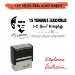 Kaşem Atatürk Temalı Kişiye Özel Kitap Mühürü Kitap Kaşesi C55