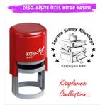 Kaşem Kişiye Özel Yuvarlak Otomatik Kitap Kaşesi D150 - Mavi - Kaşe Gövde Rengi