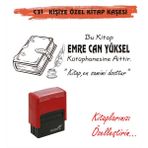 Kaşem Kitap Kurtlarına ve Kişiye Özel Kitap Mühürü Kitap Kaşesi C31 - Kırmızı - Siyah - Mavi - Dikdörtgen - 60 mm x 25 mm