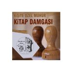 kaşematik K 44 Ağacın Altında Kahve Içen Kadın Temalı Ahşap Kitap Mührü Ex Libris Kitap Damgası