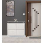Kaser Metal 2+2'Li Metal Ayakkabılık Beyaz