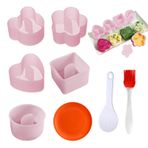 KASESSS 8 parçalı Onigiri şekilli sevimli, pilav kaşıklı pişirme fırçası, kendin yap Sushi kalıbı, yapışmaz pirinç topları, şekillendirici, küçük, onigiri seti, tekrar kullanılabilir, suşi kalıbı, ev,