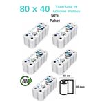 Kasetsan 80x40 Yazarkasa Pos Rulosu 50'li Paket Termal Adisyon Kağıdı