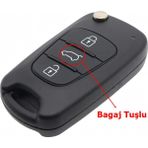 Kasey Hyundai Accent I20 I30 IX35 Uyumlu Anahtar Kabı Kumanda Kabı Oto Anahtarlık Vidalı Logolu