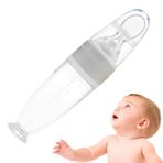 Kaşıklı Sıkma Biberon - Bebek Maması Besleyici - Bebek Dağıtım ve Besleme için Bebek Silikon Biberon Kaşığı, Silikon Gıda Dağıtım Sıkma Besleyici Wekijau