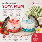 Kasımoğulları Concept Doğal Soya Mum El Yapımı Kokulu Mum – Uzun Süre Yanan, Dekoratif Cam Kavanoz Mum (Çilek, Lavanta, Portakal, Guava Seçenekli) - Paradise