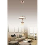 Kasırga 3 Renk Gold ( Sarı Beyaz ve Gün Işığı ) Luxury Led Avize Kristal Taşlı Concept