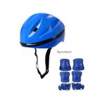 Kask Dizlik Dirseklik Koruyucu Set 7 Parça Mavi