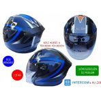 Kask Lss Çenesiz Vizörlü Parlak Siyah (A) Mavi Xxl Beden