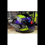 Kask mt Thunder 4 Sv Valıant B2 Parlak Gri Mor Sarı Güneş Vizörlü Full Face Kask - 2XL - Siyah - Gri - Mor