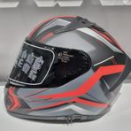 Kask Mts Pro 801 Twılıght Gunes Gozluklu Mat Grı/Kırmızı