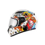 Kask Sway Çocuk Sw 815K Monster White Yellow Orange Full Face