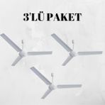 Kaşkar Taflan 3 Kanat Metal Tavan Vantilatörü K56005 3 ADET - Beyaz