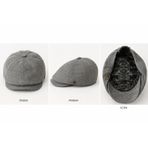 Kasket Şapka, 8 Parçalı Newsboy Stil, Pamuklu Kumaş, Desenli İç Astar, Vintage Tasarım, İskoç (Füme)
