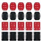 Kasklar için 10 adet yapışkan montaj YUTOU Düz ve kavisli montajlar GOPRO Action Camera Hero Session/4/3/3+/ 2 veya diğer aksiyon kamerası için 3M yapıştırıcıdan yapılmış kask eki
