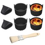 Kaslaider Airfryer silikon yumurta kalıbı, fırın eldiveni, tekrar kullanılabilir silikon muffin kalıbı, kek kalıbı, sıcak hava fritözü için, pasta, krem ve puding için