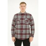 Kaşmir Büyük Beden Klasik Çift Cepli Erkek Gömlek - 7394 - 3XL - Bordo