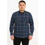 Kaşmir Büyük Beden Klasik Çift Cepli Erkek Gömlek - 7394 - 4XL - Saks