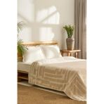 Kaşmir Home Mosy Çift Kişilik Jakar Muslin Pike Bej Bej