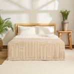 Kaşmir Home Mosy Çift Kişilik Jakar Muslin Pike Bej