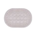 Kaşmir Home Tormod Ekru Oval 60x90 cm Banyo Paspası