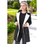 Kaşmir Kapüşonlu Kaşe Kadın Kaban - Siyah - XL