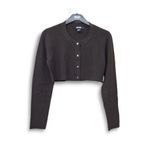 KAŞMİR S-M UZUN KOLLU CROP MİNİ KOYU KAHVERENGİ HIRKA Kahverengi S/P