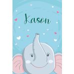 Kason: Cahier personnalisé avec prénom Kason | Cadeau d'anniversaire pour enfant, garçon, frère, copain ... | Petit éléphant | 110 pages lignée, Petit Format 6x9 pouces (15,24 x 22,86 cm)