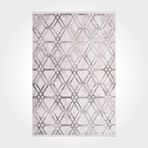 Kassidy Gri Geometrik Bambu Modern Geometrik Etnik Desenli Boho Makinada Yıkanabilir Hav Toz Vermez Leke Tutmaz Kaymaz Taban Dijital Makine Baskı Halı Oturma Odası Salon Yolluk Koridor Mutfak Halısı