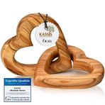Kassis Geschenkartikel Gelin ve damat için zeytin ağacı kalpler, sevgililer günü, yıl dönümü, düğün, doğum günü, bağlı ahşap kalpler, düğün hediyesi - (6 cm)