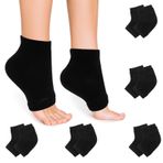 KASURE 5 çift jel topuk çorabı, nemlendirici ayak maskesi, çorap, nefes alır, topuk dikeni bandajı, rahat nasır çorabı, topuk koruması, silikon, kuru ve çatlakların iyileştirilmesi için (siyah)