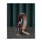 KASVA DERİ 3.5 Cm Bordo Rugan Orijinal Deri Kemer