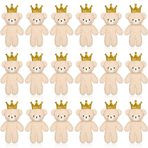 Kasyat 18 adet mini ayı, 4,7 inç anahtarlık, küçük ayı, yumuşak ayı, eklemli ayı, doğum günü, düğün, Noel dekorasyonu, misafir hediyesi (taç tarzı)