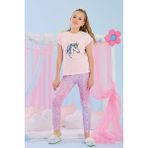 Katamino 3-10 Yaş Kız Çocuk Ilcan Yarım Kollu Pijama Takım Pembe - 3 - 4 Yaş