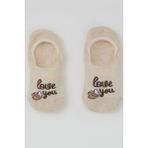 Katamino Kız Çocuk Babet Çorap Sevgi Temalı Kalp Baskılı 5-14 Yaş, Krem - 5 - 6 Yaş - Krem Rengi