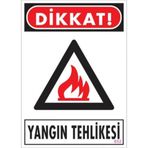 Katar Market Yangın Tehlikesi Uyarı Levhası