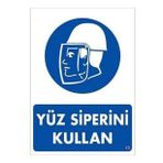 Katar Market Yüz Siperini Kullan Uyarı Levhası