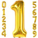 KatchOn, İlk Doğum Günü İçin Altın 1 Balon - 127 cm | İlk Doğum Günü İçin Bir Balon | 1 Numara Balon, Altın Bir Balon İlk Doğum Günü | 1 Yıl Doğum Günü Balonu, Vahşi Bir Doğum Günü Süslemeleri