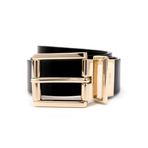 kate spade new york Kadın 1.25 inç Tersinir Kemer, Siyah/Altın, S
