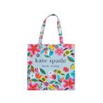 Kate Spade New York Kadınlar için Sevimli Tuval Tote Çanta, Kanvas Plaj Çantası, Cepli Kitap Çantası, Safari Çiçekli, Safari Çiçek, Small