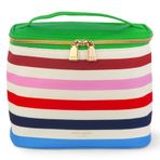 Kate Spade New York Yalıtımlı Öğle Yemeği Çantası, Küçük Öğle Yemeği Soğutucusu, Kadınlar için Sevimli Öğle Yemeği Çantası, Çift Fermuarlı Çizgili Termal Çanta Kapat ve Taşıma Kolu, Macera Çizgili