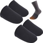 KATELUO Parmak ısıtıcı 2 çift neopren parmak koruması, neopren parmak ısıtıcısı, ayak ısıtıcısı, üniseks ayak ısıtıcısı, neopren çorap, bisiklet, koşu, yürüyüş, kayak için siyah taban ısıtıcı