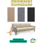 Katflex Açık Gri Yapışkanlı Koltuk Kenarı Koruyucu Kedi Tırmalama Halısı