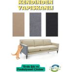 Katflex Bej Yapışkanlı Koltuk Kenarı Koruyucu Kedi Tırmalama Halısı Kedi Tırnak Bakım Halısı (50 cm x 100 C