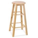 Katı Rubberwood Yuvarlak Bar Taburesi 80cm Yükseklik Mutfak Tezgah Sandalyesi Restoran ve Ev için Dayanıklı Ahşap Bar Taburesi Şık ve Rahat Tasarım Çin Yapımı